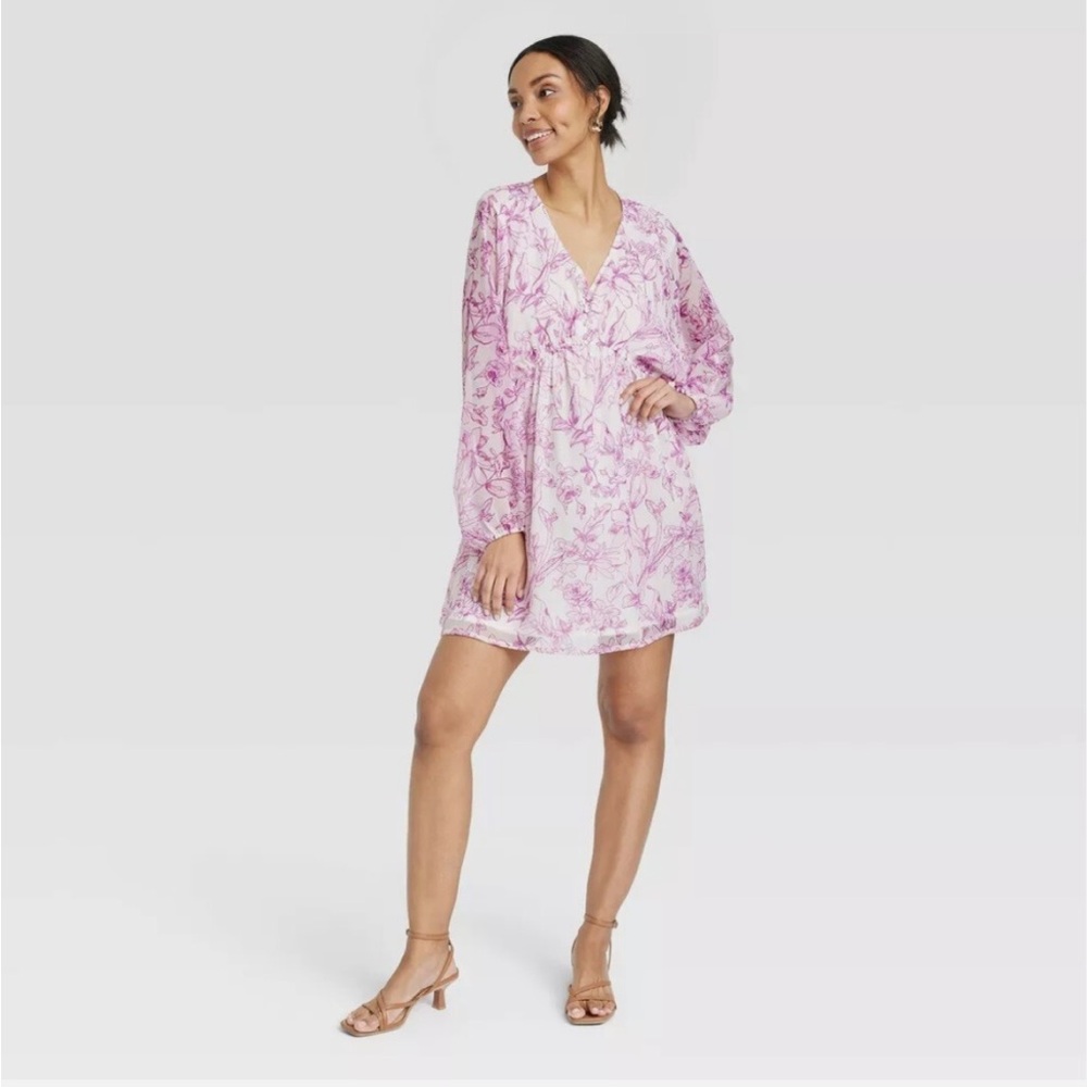 A New Day Balloon Long Sleeve Mini Dress
